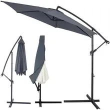 Kingsleeve® Ampelschirm Ø300cm Anthrazit Alu UV 30+ mit Abdeckung & Kurbel Kingsleeve® Ampelschirm Ø300cm Anthrazit Alu UV 30+ mit Abdeckung & Kurbel