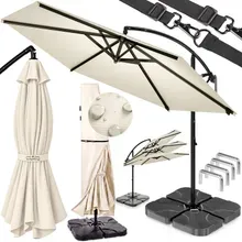 Casaria® Ampelschirm Creme 350cm Komplettset inkl 4 Gewichte & Schutzhülle Casaria® Ampelschirm Creme 350cm Komplettset inkl 4 Gewichte & Schutzhülle