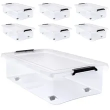 Aufbewahrungsbox 6er-Set Transparent 60x40x17cm 30L stapelbar Aufbewahrungsbox 6er-Set Transparent 60x40x17cm 30L stapelbar