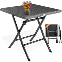 Polyrattan Klapptisch Rom Anthrazit 75x65x65cm Polyrattan Klapptisch Rom Anthrazit 75x65x65cm