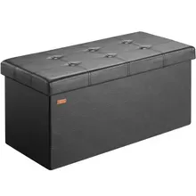 Casaria® Sitzbank Schwarz 80x40x40cm MDF faltbar Casaria® Sitzbank Schwarz 80x40x40cm MDF faltbar