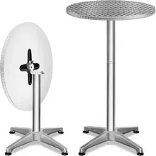 Casaria® Stehtisch 2er-Set Ø60cm Alu klappbar höhenverstellbar Silber Casaria® Stehtisch 2er-Set Ø60cm Alu klappbar höhenverstellbar Silber