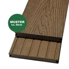 Handmuster WPC Terrassendiele, 18 x 146 mm, braun (WoodoMalta) Handmuster WPC Terrassendiele, 18 x 146 mm, braun (WoodoMalta)