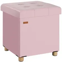 Casaria® Sitzhocker Rosa Samt 42x38x38cm faltbar Casaria® Sitzhocker Rosa Samt 42x38x38cm faltbar