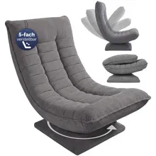Sessel Aberdeen Grau Cord 5fach verstellbar 360 Grad drehbar klappbar Sessel Aberdeen Grau Cord 5fach verstellbar 360 Grad drehbar klappbar