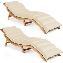 Faltbare Gartenliege 2er-Set Akazie FSC®-zertifiziert inkl Auflage Creme Faltbare Gartenliege 2er-Set Akazie FSC®-zertifiziert inkl Auflage Creme
