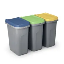 Casaria® Mülleimer 3er-Set Kunststoff 25L Casaria® Mülleimer 3er-Set Kunststoff 25L