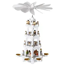 Casaria® Weihnachtspyramide XL Weiß 60x20x20cm Casaria® Weihnachtspyramide XL Weiß 60x20x20cm