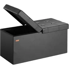 Sitzbank Schwarz 80x40x40cm mit Stauraum faltbar Sitzbank Schwarz 80x40x40cm mit Stauraum faltbar
