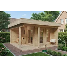 Gartensauna “Mini Hansa Sauna Lounge” 5x5m | 5x5m große Gartensauna mit Vorraum | Outdoor-Sauna kaufen | Saunahaus aus Holz Gartensauna “Mini Hansa Sauna Lounge” 5x5m | 5x5m große Gartensauna mit Vorraum | Outdoor-Sauna kaufen | Saunahaus aus Holz