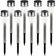 LED Solarleuchte 8er-Set Edelstahl 36,5cm LED Solarleuchte 8er-Set Edelstahl 36,5cm