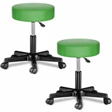 Rollhocker Kunstleder 2er-Set Grün 360° drehbar Rollhocker Kunstleder 2er-Set Grün 360° drehbar