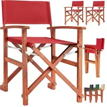 Regiestuhl Rot 2er-Set Eukalyptusholz FSC®-zertifiziert Klappbar Regiestuhl Rot 2er-Set Eukalyptusholz FSC®-zertifiziert Klappbar