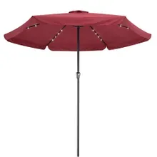 LED Solar Sonnenschirm Athen Rot Ø330cm UV-Schutz 80+ LED Solar Sonnenschirm Athen Rot Ø330cm UV-Schutz 80+