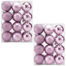 Weihnachtskugeln Pink/Rosa 48 tlg in matt glänzend & glitzernd Weihnachtskugeln Pink/Rosa 48 tlg in matt glänzend & glitzernd