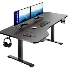 Höhenverstellbarer Schreibtisch Schwarz (Carbon-Optik) 160x75x73-118cm Höhenverstellbarer Schreibtisch Schwarz (Carbon-Optik) 160x75x73-118cm