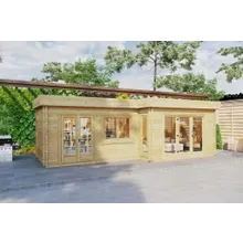 Gartenhaus mit 2 Räumen “Amelia” 9x4m | Gartenbüro mit 2 Räumen – 22 m² | Separate Räume | Fertiges Blockhaus Gartenhaus mit 2 Räumen “Amelia” 9x4m | Gartenbüro mit 2 Räumen – 22 m² | Separate Räume | Fertiges Blockhaus