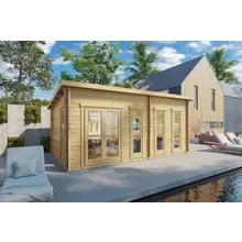 Gartenhaus “Liam” 6x3m | Modernes Gartenblockhaus 16m² | Ideales Homeoffice, Fitnessraum oder Spielzimmer | Flachdach-Gartenhaus Gartenhaus “Liam” 6x3m | Modernes Gartenblockhaus 16m² | Ideales Homeoffice, Fitnessraum oder Spielzimmer | Flachdach-Gartenhaus