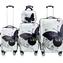 monzana® Hartschalenkoffer Set 4-tlg Rollen 360º Beautycase Butterfly Polycarbonat monzana® Hartschalenkoffer Set 4-tlg Rollen 360º Beautycase Butterfly Polycarbonat