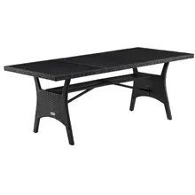 Casaria® Polyrattan Gartentisch Takeo Schwarz 190x90x75cm WPC Casaria® Polyrattan Gartentisch Takeo Schwarz 190x90x75cm WPC