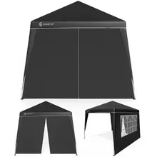 Casaria® Faltpavillon Capri Schwarz 3x3m inkl 2 Seitenwänden UV-Schutz 50+ Casaria® Faltpavillon Capri Schwarz 3x3m inkl 2 Seitenwänden UV-Schutz 50+