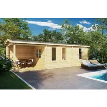 Kleines Blockhaus “Hansa Holiday Camping” 9x4m | Holzhaus | 4x9m großes Gartenhaus aus Holz | Home-Office im Gartenhaus Kleines Blockhaus “Hansa Holiday Camping” 9x4m | Holzhaus | 4x9m großes Gartenhaus aus Holz | Home-Office im Gartenhaus