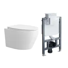 HOROW UG09R Wand-WC aus Keramik mit Soft-Close-Sitz & Superspin-Spülung - WC & Spülkasten Set HOROW UG09R Wand-WC aus Keramik mit Soft-Close-Sitz & Superspin-Spülung - WC & Spülkasten Set