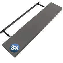 Wandregal Schweberegal 110cm 3er-Set Grau + Halterung Wandregal Schweberegal 110cm 3er-Set Grau + Halterung