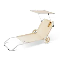 Gartenliege Kreta Beige Alu mit Rollen Gartenliege Kreta Beige Alu mit Rollen