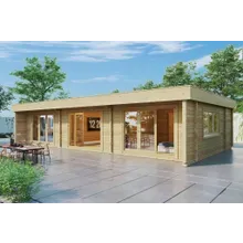Blockhaus mit zwei Schlafzimmern “Holiday S1” 12x7m | Blockhaus aus Holz | Blockbohlenhaus im Garten | Holzhaus als Sommerhaus Blockhaus mit zwei Schlafzimmern “Holiday S1” 12x7m | Blockhaus aus Holz | Blockbohlenhaus im Garten | Holzhaus als Sommerhaus