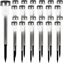 LED Solarleuchte 24er-Set Edelstahl 36,5cm LED Solarleuchte 24er-Set Edelstahl 36,5cm