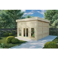 Gartenhaus “Golfsimulator 2” 5x6m | Heim-Golfsimulator aus Holz | Blockhaus mit 5-jähriger Werksgarantie Gartenhaus “Golfsimulator 2” 5x6m | Heim-Golfsimulator aus Holz | Blockhaus mit 5-jähriger Werksgarantie