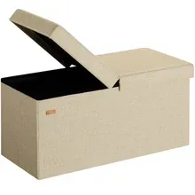 Casaria® Sitzbank Beige 76x38x38cm mit Klappdeckel Casaria® Sitzbank Beige 76x38x38cm mit Klappdeckel