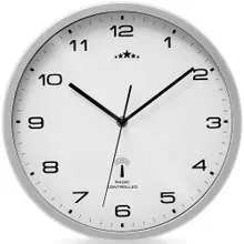 monzana® Funkwanduhr Weiß/Silber Ø31cm monzana® Funkwanduhr Weiß/Silber Ø31cm