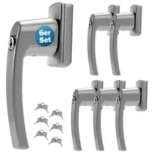 monzana® Fenstergriff 6er-Set Silber abschließbar monzana® Fenstergriff 6er-Set Silber abschließbar