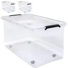 Aufbewahrungsbox 2er-Set Transparent 60x40x35cm 60L stapelbar Aufbewahrungsbox 2er-Set Transparent 60x40x35cm 60L stapelbar