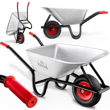 Schubkarre verzinkt 250kg Tragkraft 100L Luftreifen Ø40cm Schubkarre verzinkt 250kg Tragkraft 100L Luftreifen Ø40cm