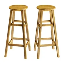 Barhocker 2er-Set Akazienholz 76x34x34cm Barhocker 2er-Set Akazienholz 76x34x34cm