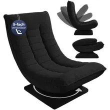 Sessel Aberdeen Schwarz Cord 5fach verstellbar 360 Grad drehbar klappbar Sessel Aberdeen Schwarz Cord 5fach verstellbar 360 Grad drehbar klappbar