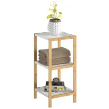 Casaria® Standregal Bambus Weiß 80x33x34cm Casaria® Standregal Bambus Weiß 80x33x34cm