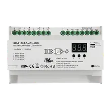 SR-2108AC-4CH-DIN DMX512 Triac-Dimmer 4-Kanal Phasenabschnitt 230V Hutschiene SR-2108AC-4CH-DIN DMX512 Triac-Dimmer 4-Kanal Phasenabschnitt 230V Hutschiene