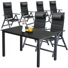 Garten-Sitzgruppe Bern Premium 7-tlg Anthrazit Alu Garten-Sitzgruppe Bern Premium 7-tlg Anthrazit Alu