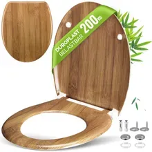 Casaria® Toilettensitz Bambus mit Absenkautomatik Casaria® Toilettensitz Bambus mit Absenkautomatik