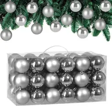 Casaria® Weihnachtskugeln Silber 54-tlg in matt & glänzend Casaria® Weihnachtskugeln Silber 54-tlg in matt & glänzend