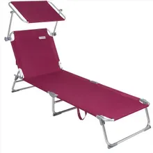 Gartenliege Ibiza Rubinrot 190x59x29cm Alu Sonnendach Gartenliege Ibiza Rubinrot 190x59x29cm Alu Sonnendach