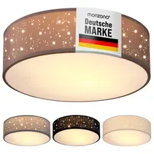 monzana® Deckenlampe Taupe Stoff Ø38cm Sternenhimmel monzana® Deckenlampe Taupe Stoff Ø38cm Sternenhimmel