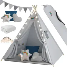 Spielwerk® Tipi Spielzelt Grau 160x130x130cm Spielwerk® Tipi Spielzelt Grau 160x130x130cm