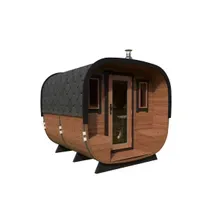 Kleine Moderne Fasssauna 2×2.5m | Modernes Saunafass aus Holz mit Vorraum | Kleine Fasssauna mit Holzofen oder Elektroofen Kleine Moderne Fasssauna 2×2.5m | Modernes Saunafass aus Holz mit Vorraum | Kleine Fasssauna mit Holzofen oder Elektroofen