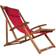 Casaria® Gartenliege Rot Akazienholz 94x60x94cm Casaria® Gartenliege Rot Akazienholz 94x60x94cm