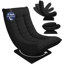 Sessel Aberdeen Schwarz Stoff 5fach verstellbar 360 Grad drehbar klappbar Sessel Aberdeen Schwarz Stoff 5fach verstellbar 360 Grad drehbar klappbar